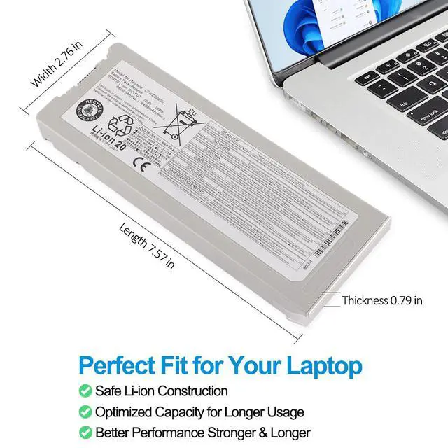 Alt view image 5 of 7 - KingSener CF-VZSU80U Replacement Battery For Panasonic Toughbook CF-C2 70Wh