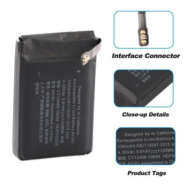 Alt view image 4 of 7 - KingSener A2181 Replacement Battery For Apple Watch SE 44mm A2352 A2354