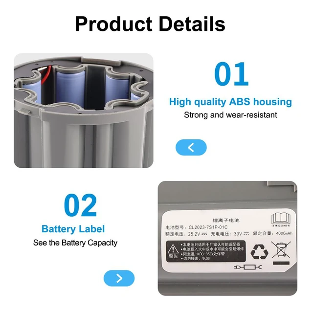 Alt view image 5 of 7 - KingSener CL2123-7S1P-02B Replacement Battery For Tineco Floor ONE S7 PRO