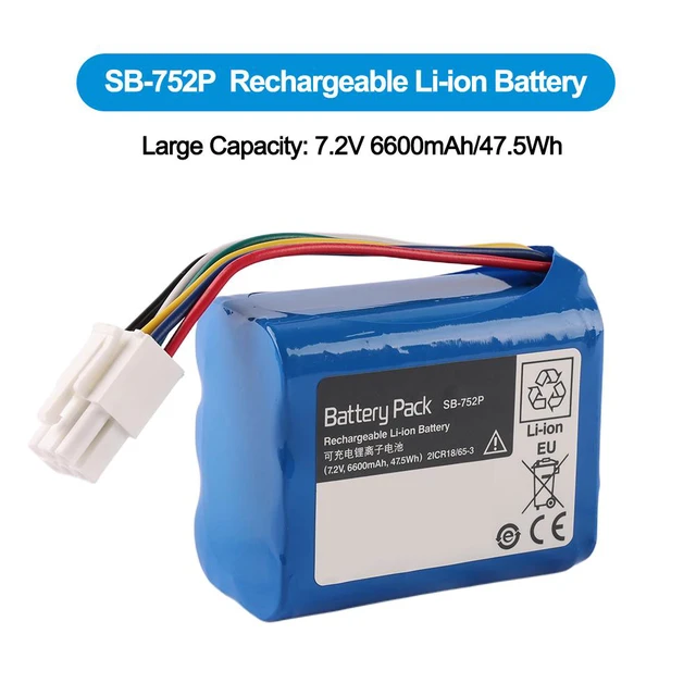 Alt view image 2 of 7 - KingSener SB-752P Battery for Nihon Kohden SVM-7521 SVM-7523 Patient Monitor 6600mAh 47.5Wh 7.4V