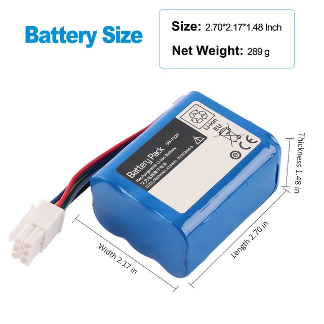 Alt view image 3 of 7 - KingSener SB-752P Battery for Nihon Kohden SVM-7521 SVM-7523 Patient Monitor 6600mAh 47.5Wh 7.4V
