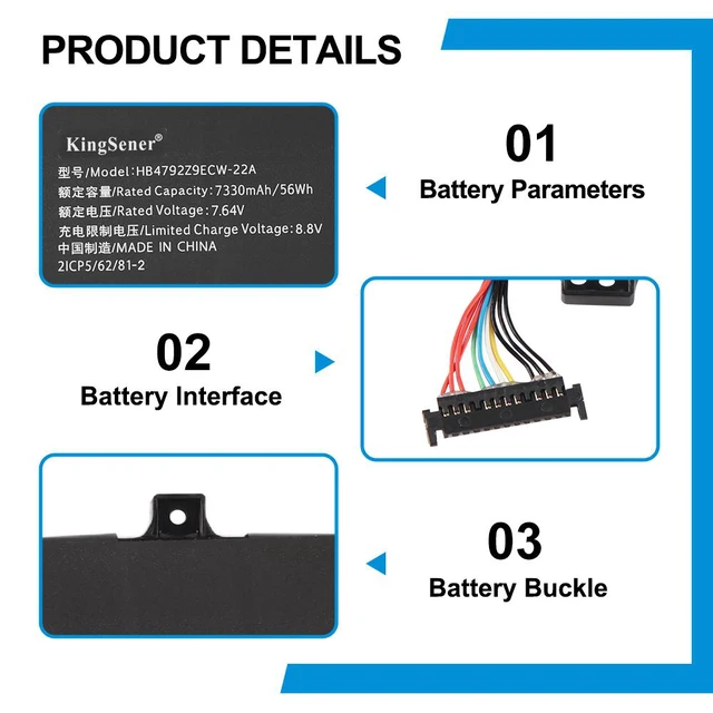 Alt view image 6 of 7 - KingSener HB4792Z9ECW-22A Battery For Honor MagicBook 15 2021 BMH-WFQ9HN BMH-WDX9