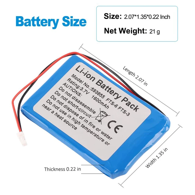 Alt view image 3 of 7 - KingSener 593855 Replacement Battery For Edan FTS-3 Wireless Fetal Monitor Probe