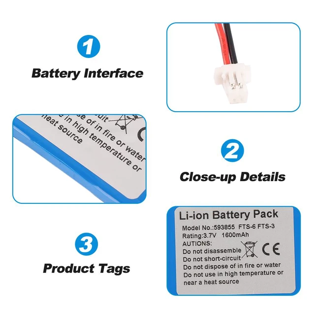 Alt view image 4 of 7 - KingSener 593855 Replacement Battery For Edan FTS-3 Wireless Fetal Monitor Probe