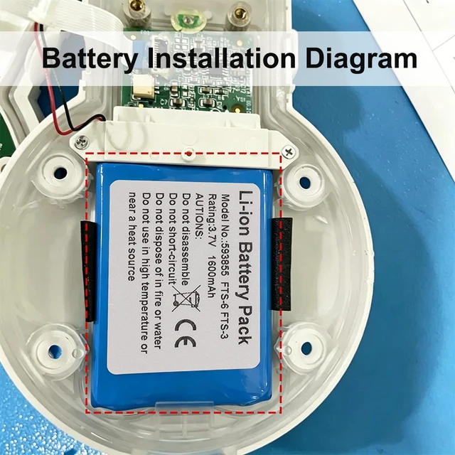Alt view image 6 of 7 - KingSener 593855 Replacement Battery For Edan FTS-3 Wireless Fetal Monitor Probe