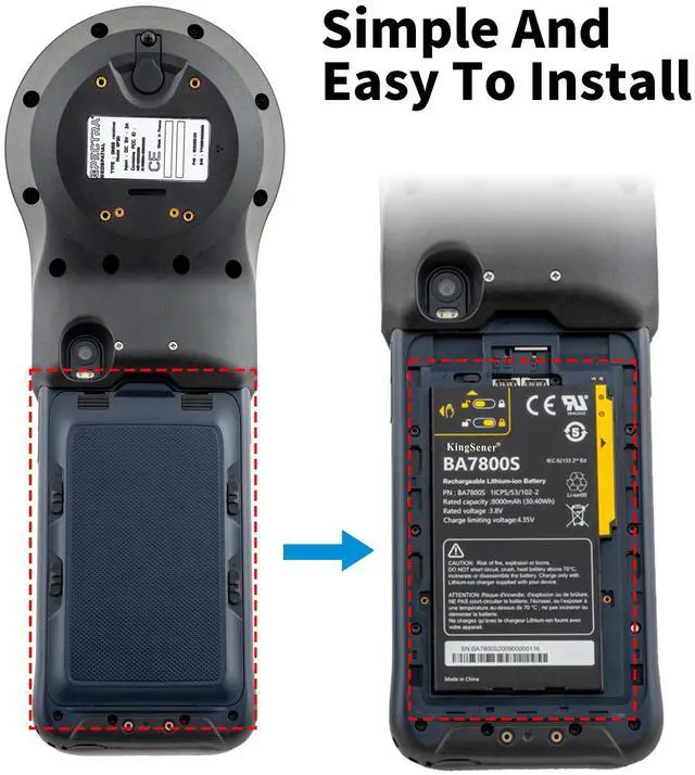 Alt view image 3 of 7 - KingSener BA7800S Replacement Battery For Stonex UT10 Unistrong RS60 GISBEE A8 Handheld 8000mAh