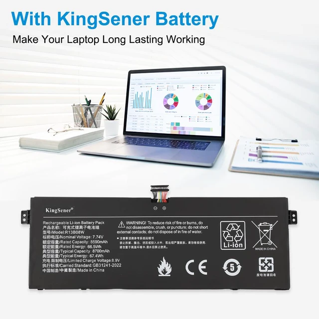 Alt view image 4 of 7 - KingSener R13B08W Laptop battery For Xiaomi RedmiBook Air 13.3 inch 2020 XMA2005-AJ XMA2005-AB