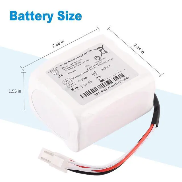 Alt view image 3 of 7 - KingSener YR115101 Battery for Air Liquide Monnal T60 Respirator Ventilator 57.7Wh 22.2V