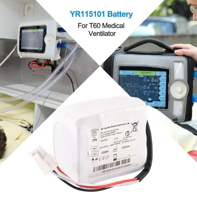 Alt view image 6 of 7 - KingSener YR115101 Battery for Air Liquide Monnal T60 Respirator Ventilator 57.7Wh 22.2V