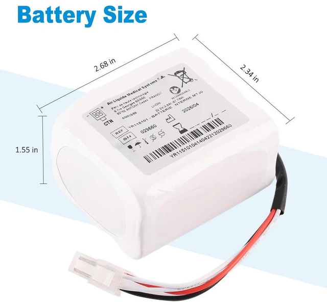 Alt view image 3 of 7 - KingSener YR115101 Battery for Air Liquide Monnal T60 Respirator Ventilator 57.7Wh 22.2V
