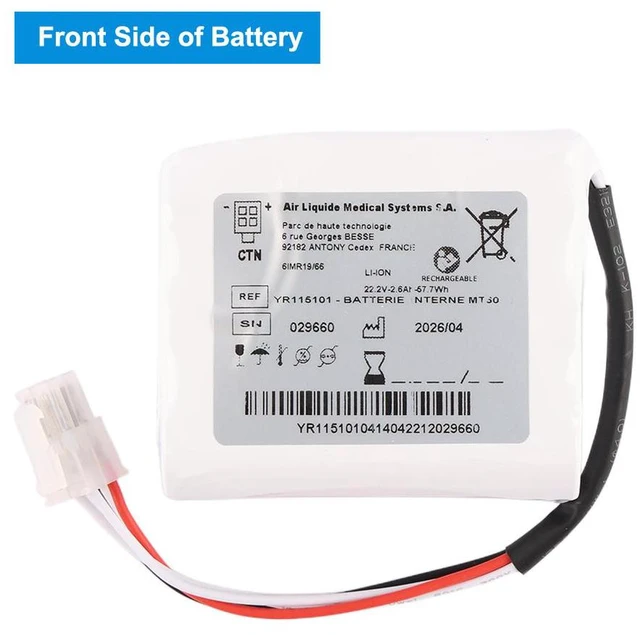 Alt view image 7 of 7 - KingSener YR115101 Battery for Air Liquide Monnal T60 Respirator Ventilator 57.7Wh 22.2V