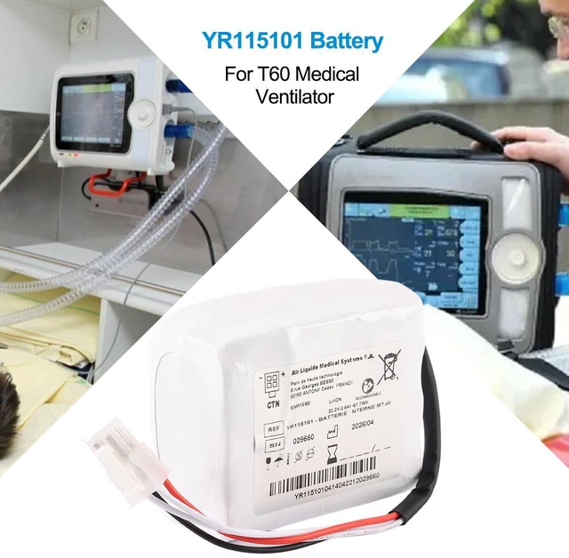 Alt view image 6 of 7 - KingSener YR115101 Battery for Air Liquide Monnal T60 Respirator Ventilator 57.7Wh 22.2V