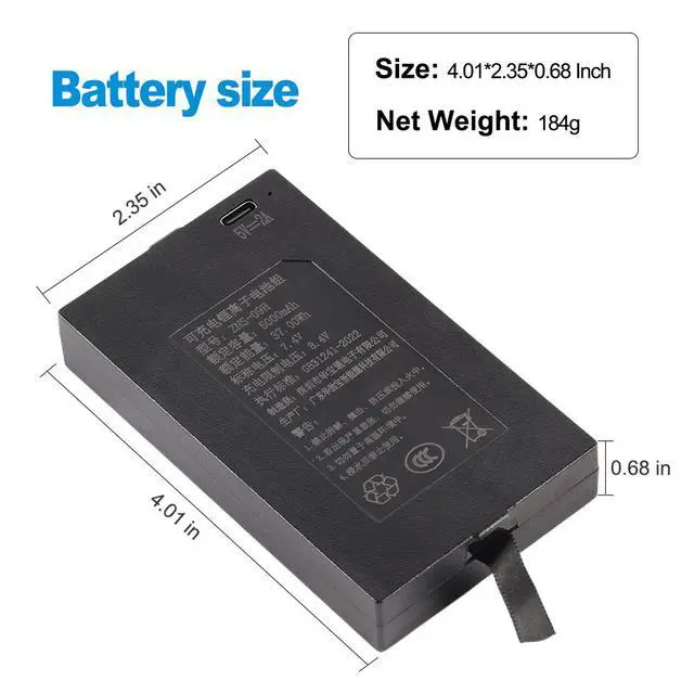 Alt view image 3 of 7 - KingSener ZNS-09H 5000mAh Replacement Battery For Smart Door Lock
