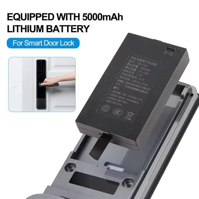 Alt view image 6 of 7 - KingSener ZNS-09H 5000mAh Replacement Battery For Smart Door Lock