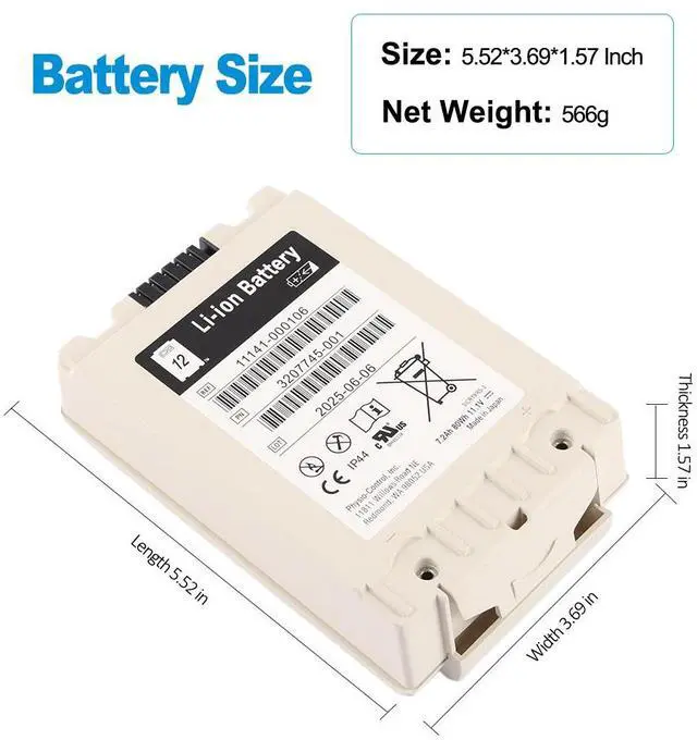 Alt view image 3 of 7 - KingSener 11141-000106 Battery For Physio-Control LIFEPAK 12 EMS Defibrillator Monitor