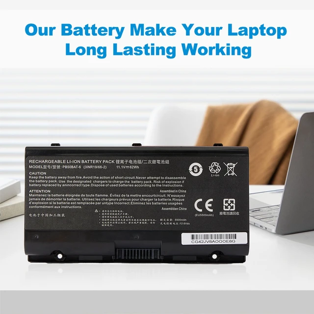 Alt view image 4 of 6 - KingSener PB50BAT-6 Battery for Clevo PB51RF PB70EF PB71EF 62Wh