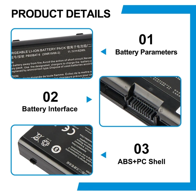 Alt view image 6 of 6 - KingSener PB50BAT-6 Battery for Clevo PB51RF PB70EF PB71EF 62Wh