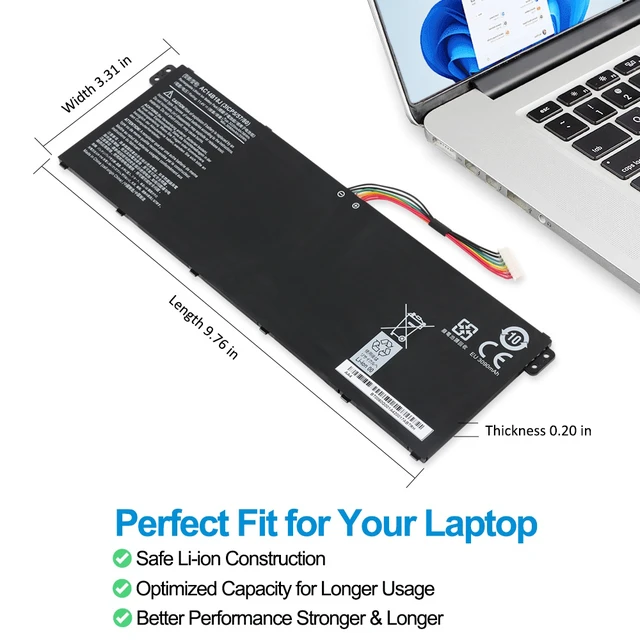 Alt view image 5 of 6 - KingSener AC14B18J AC14B13J Battery for Acer Swift 3 SF314-51 and SF314-52 11.4V 36Wh