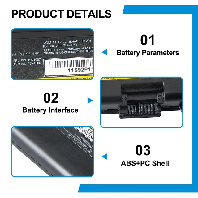 Alt view image 6 of 7 - KingSener 45N1105 Laptop Battery For Lenovo ThinkPad T530 T530i Series