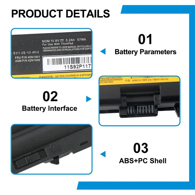 Alt view image 6 of 7 - KingSener 45N1104 57Wh Laptop Battery For Lenovo ThinkPad T430 T430i Series