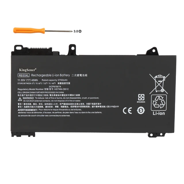 Alt view image 4 of 6 - Kingsener RE03XL Laptop battery For Hp ProBook 430 440 445 450 455 G6 zhan 66 Pro 13 14 G2 Series HSTNN-DB9A HSTNN-OB1C HSTNN-UB7R
