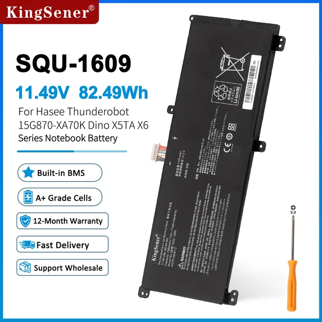 Alt view image 2 of 5 - KingSener SQU-1609 7180mAh Laptop Battery For Hasee 15G870-XA70K 911M Dino X6 X7a 4k X5Ta Schenker Technologies XMG Core 15