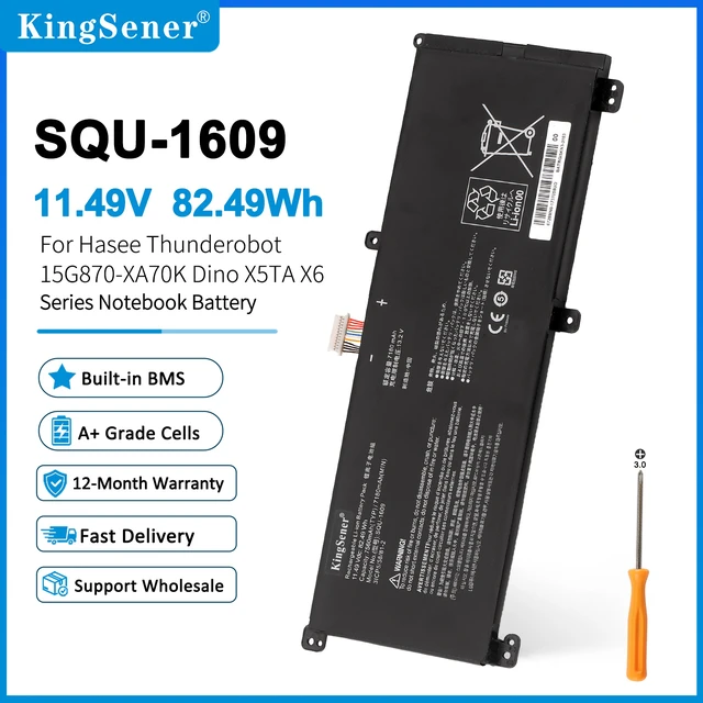 Alt view image 3 of 5 - KingSener SQU-1609 7180mAh Laptop Battery For Hasee 15G870-XA70K 911M Dino X6 X7a 4k X5Ta Schenker Technologies XMG Core 15