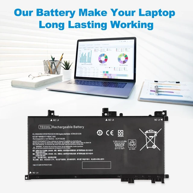 Alt view image 4 of 7 - KingSener TE03XL Laptop Battery Notebook Batteries For HP OMEN 15-bc011TX 15-bc012TX 15-bc013TX 15-AX015TX AX017TX TPN-Q173 HSTNN-UB7A 849910-850