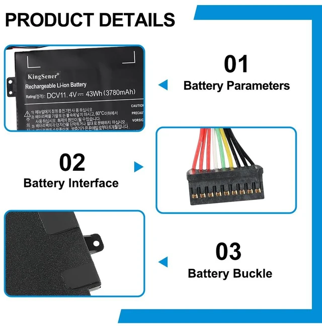 Alt view image 6 of 6 - Kingsener AA-PBVN3AB Laptop Battery For SAMSUNG NP370R4E NP370R5E NP370R5V NP450R4E NP450R5E NP450R4V NP450R5V NP470R5E NP510R5E