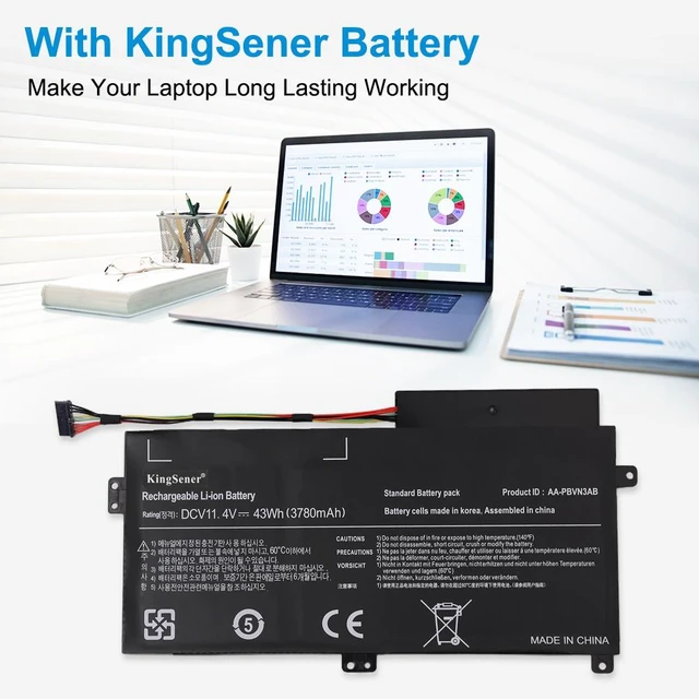 Alt view image 4 of 6 - Kingsener AA-PBVN3AB Laptop Battery For SAMSUNG NP370R4E NP370R5E NP370R5V NP450R4E NP450R5E NP450R4V NP450R5V NP470R5E NP510R5E