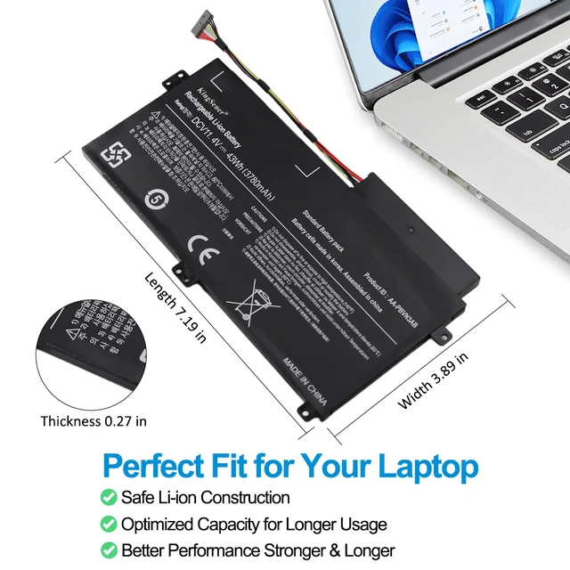 Alt view image 5 of 6 - Kingsener AA-PBVN3AB Laptop Battery For SAMSUNG NP370R4E NP370R5E NP370R5V NP450R4E NP450R5E NP450R4V NP450R5V NP470R5E NP510R5E