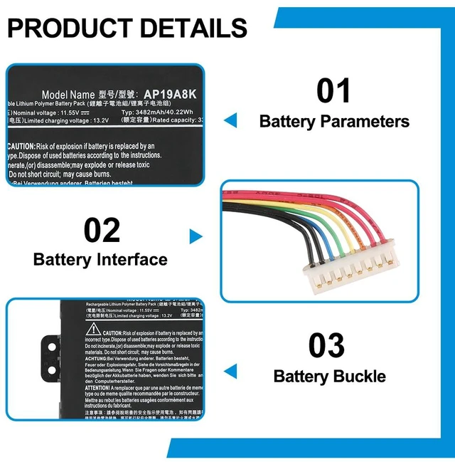 Alt view image 6 of 7 - KingSener AP19A8K Laptop Battery for Acer Chromebook Spin 311 CP311 CP311-1H CP311-1H-C5PN CP311-1H-C2DV CP311-1H-C1FS CP311-2H CP311-2H-C679