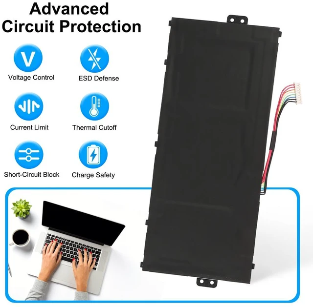 Alt view image 3 of 7 - KingSener AP19A8K Laptop Battery for Acer Chromebook Spin 311 CP311 CP311-1H CP311-1H-C5PN CP311-1H-C2DV CP311-1H-C1FS CP311-2H CP311-2H-C679