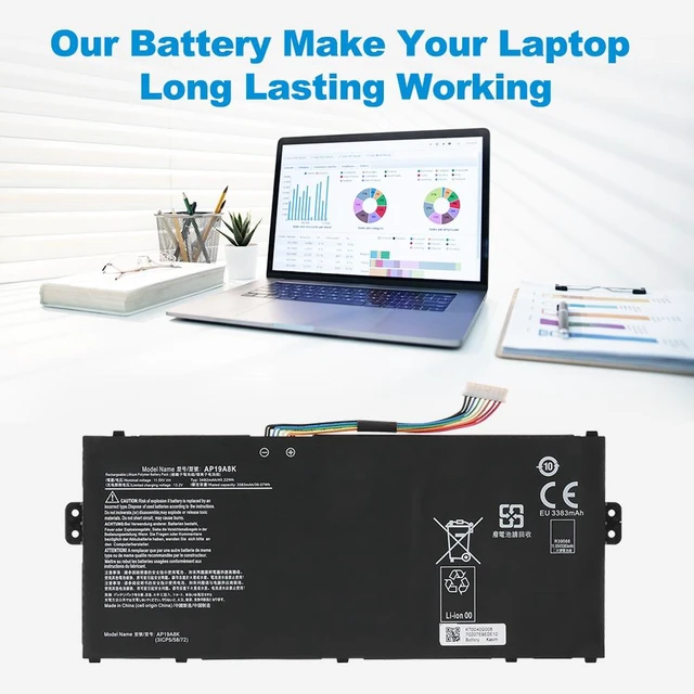 Alt view image 4 of 7 - KingSener AP19A8K Laptop Battery for Acer Chromebook Spin 311 CP311 CP311-1H CP311-1H-C5PN CP311-1H-C2DV CP311-1H-C1FS CP311-2H CP311-2H-C679