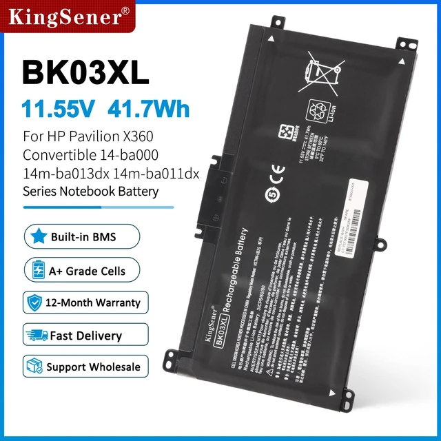 Alt view image 2 of 7 - KingSener HP Pavilion x360 Convertible 14 14m Series Battery BK03XL 11.55V 41.7Wh