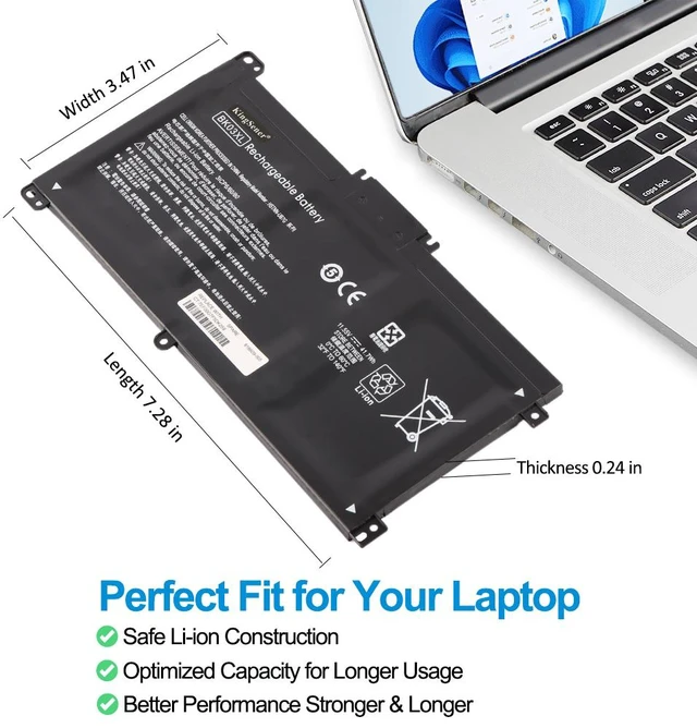 Alt view image 5 of 7 - KingSener HP Pavilion x360 Convertible 14 14m Series Battery BK03XL 11.55V 41.7Wh