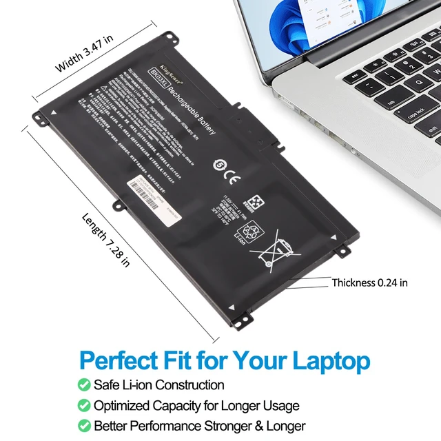 Alt view image 5 of 7 - KingSener HP Pavilion x360 Convertible 14 14m Series Battery BK03XL 11.55V 41.7Wh