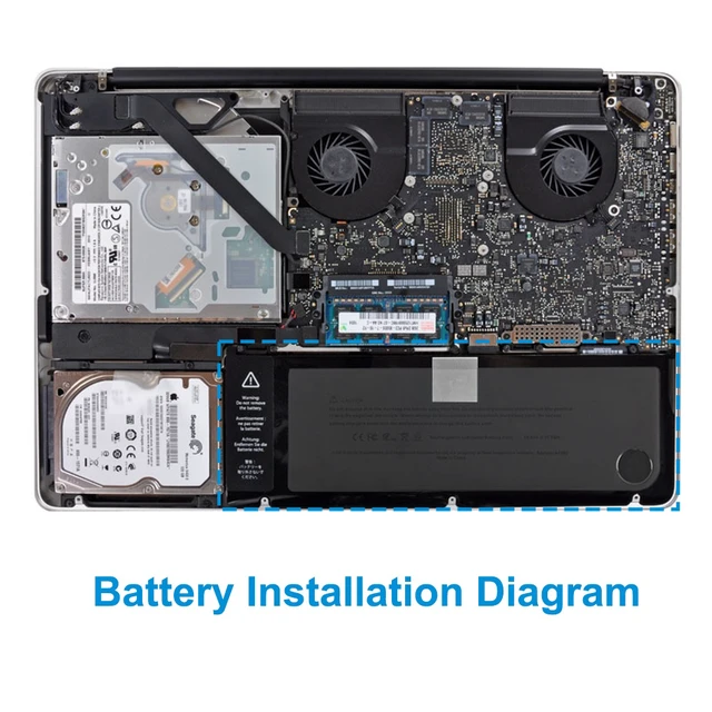 Alt view image 7 of 7 - KingSener A1382 Battery for MacBook Pro 15 A1286 (Early 2011Mid 2012) 10.95V 77.5Wh 7200mAh