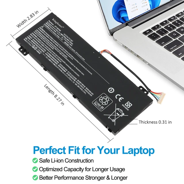 Alt view image 5 of 7 - KingSener AP18E7M Laptop Battery For Acer Nitro 5 AN515-54 AN515-55 Series