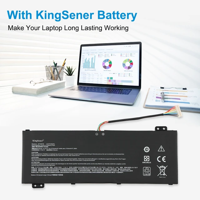 Alt view image 4 of 7 - KingSener AP18E7M Laptop Battery For Acer Nitro 5 AN515-54 AN515-55 Series