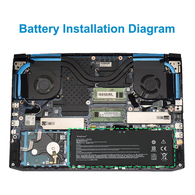 Alt view image 7 of 7 - KingSener AP18E7M Laptop Battery For Acer Nitro 5 AN515-54 AN515-55 Series