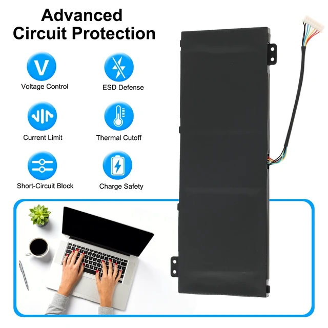 Alt view image 3 of 7 - KingSener AP18E8M AP18E7M Laptop Battery for Acer Nitro 5 Aspire 7 Predator Helios 300 15.4V