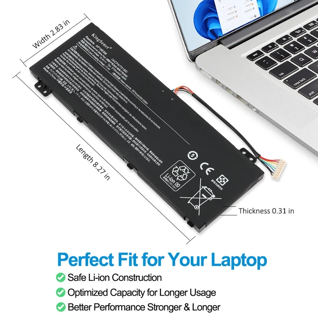Alt view image 5 of 7 - KingSener AP18E8M AP18E7M Laptop Battery for Acer Nitro 5 Aspire 7 Predator Helios 300 15.4V