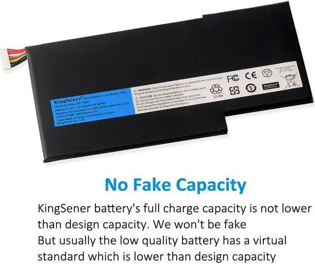 Alt view image 3 of 7 - KingSener BTY-M6J Laptop Battery For MSI GS63VR GS73VR 6RF-001US BP-16K1-31 9N793J200 Tablet PC MS-17B1 MS-16K2