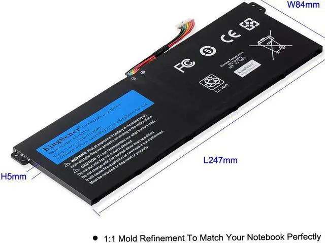 Alt view image 4 of 6 - KingSener AC14B18J AC14B13J Laptop Battery for Acer Aspire ES1-511 ES1-512 V3-111P CB3-531 311 TravelMate B115 B116 MS2394