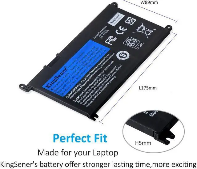 Alt view image 4 of 7 - Kingsener YRDD6 Laptop Battery for Dell Inspiron 5482 5480 5481 5485 5491 5591 5593 3583 3310 2-in-1 3493 3582 3593 3793 5584 5493 5585 5594 5598 Vostro 3491 5481 5581 5490 5590 0YRDD6 VM732 1VX1H