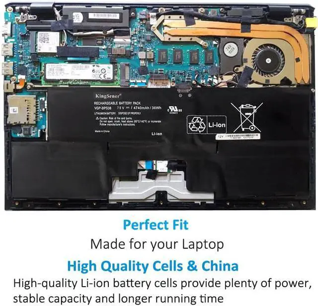 Alt view image 4 of 4 - Kingsener VGP-BPS38 Laptop Battery for SONY VAIO Pro 13 SVP1321BPXB SVP13216PG SVP132A1CM SVP11217SCS