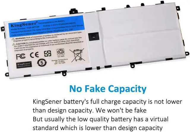 Alt view image 3 of 6 - Kingsener VGP-BPS36 Laptop Battery For Sony Vaio Duo 13 Convertible Touch 13.3 inch SVD13211CG SVD132A14W SVD1321M2EW 7.5V 48Wh