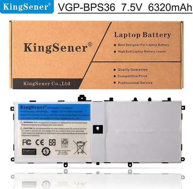Main image of Kingsener VGP-BPS36 Laptop Battery For Sony Vaio Duo 13 Convertible Touch 13.3 inch SVD13211CG SVD132A14W SVD1321M2EW 7.5V 48Wh