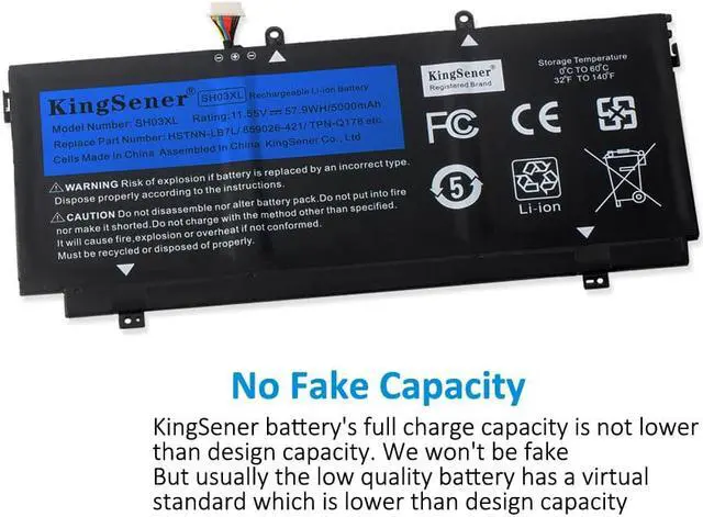 Alt view image 3 of 7 - Kingsener CN03XL SH03XL Laptop Battery For HP ENVY 13-AB 13-AB003NF 13-AB023TU HSTNN-LB7L TPN-Q178 901308-421 901345-855 859026-421 859356-855